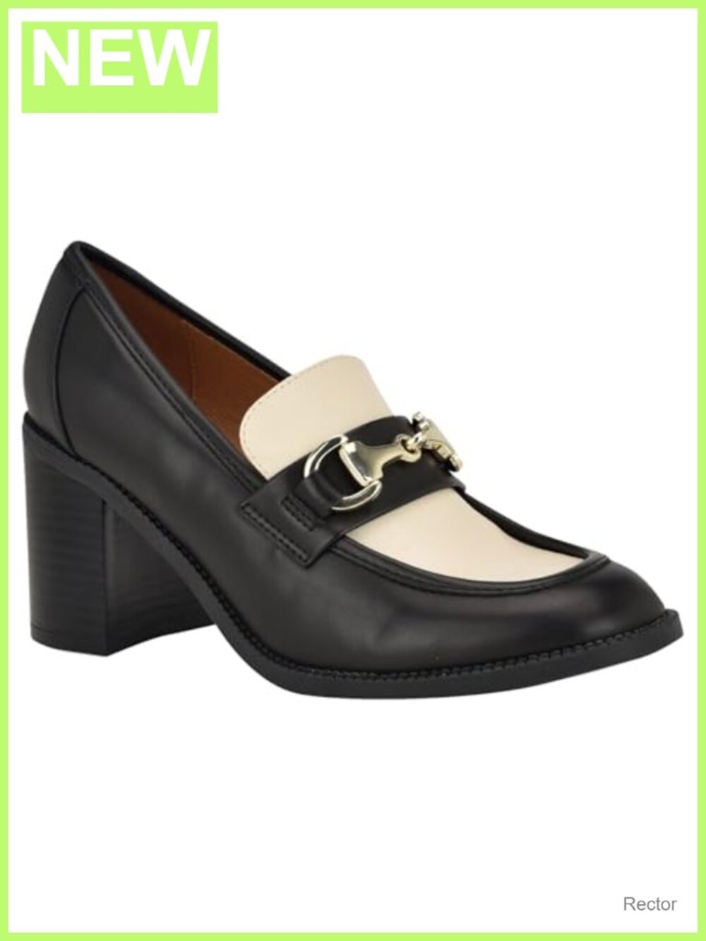 Nine West Koolo Women's Block Heel Faux Leather Slip-On Loafer Pumps